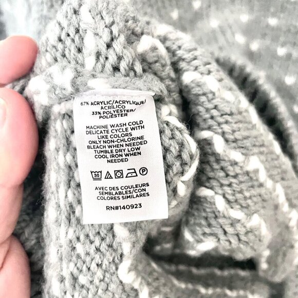 Ann Taylor Grey Puff Sleeve Bird's Eye Sweater Size M - Picture 4 of 6